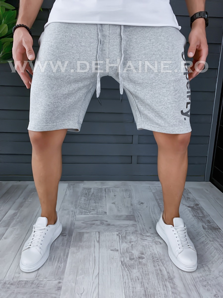 Pantaloni scurti de trening gri deschis B1189